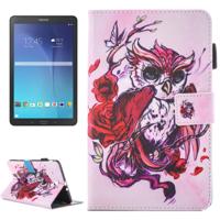 Samsung Galaxy Tab E 9.6 inch / T560 horizontaal Uil en vlinder patroon PU leren Flip Hoesje met houder en opbergruimte voor pen, pinpassen & geld