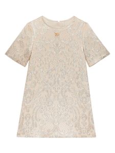 Dolce & Gabbana Kids robe à effet brocart - Tons neutres