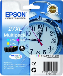 Epson Alarm clock 27 DURABrite Ultra Multi-pack inktcartridge 1 stuk(s) Origineel Cyaan, Magenta, Geel
