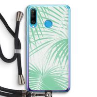 Palmbladeren: Huawei P30 Lite Transparant Hoesje met koord