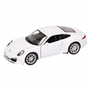 Speelgoed Porsche 911 Carrera S wit Welly autootje 1:36   -