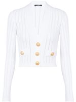 Balmain cardigan crop à col v - Blanc - thumbnail