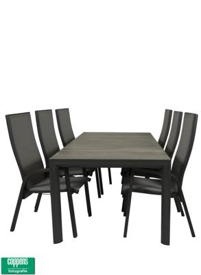 Qopps Kings tuintafel 220 met 6 victory tuinstoelen