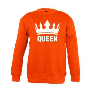 Oranje Koningsdag Queen sweater kinderen