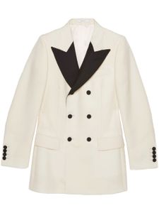 Gucci veste croisée à revers contrastants - Blanc