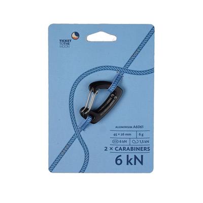 Ticket to the Moon Aluminium Karabijnhaken - AL-7075 - 6kN - 600 kg - Set van 2 stuks