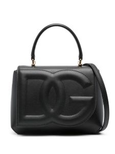 Dolce & Gabbana sac cabas en cuir à logo embossé - Noir