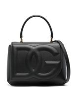 Dolce & Gabbana logo-embossed leather tote bag - Noir