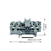 WAGO 2001-1441 Doorgangsklem 4.20 mm Spanveer Toewijzing: L Grijs 100 stuk(s) - thumbnail