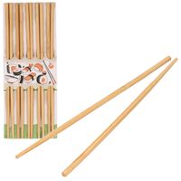 Sushi eetstokjes - 5x setjes - bamboe hout - 24 cm   - - thumbnail