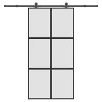 Schuifdeur met beslag 102,5x205 cm gehard glas en aluminium