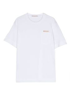 Marni Kids t-shirt en coton à logo pailleté - Blanc