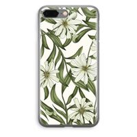 Wit bloemenpatroon: iPhone 8 Plus Transparant Hoesje