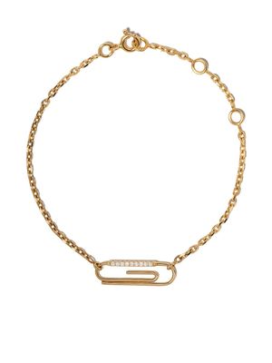 Aurelie Bidermann bracelet Paper Clip en or 18ct à détails de diamants