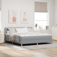 LED Box Spring Bed met matras Lichtgrijs 180 x 200 cm Stof