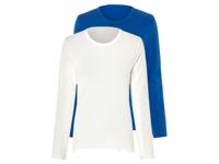 esmara 2 dames shirts (Blauw/wit, M (40/42))