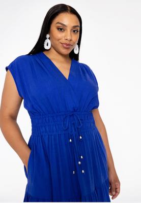 Yoek Lange jurk MIX | Indigo | Maat 58/60