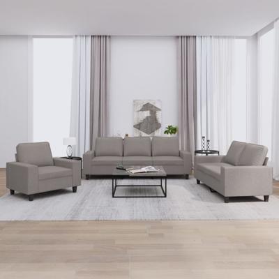 3-delige Loungeset stof taupe