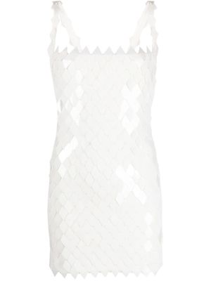 The Attico robe courte Rue à ornements en sequins - Blanc