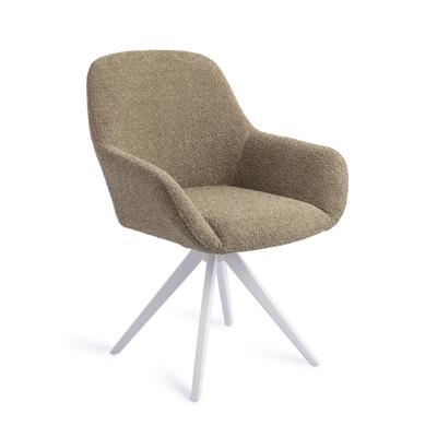 Jesper Home Draaibare Eetkamerstoel 'Kushi' Turn White, kleur Moss Meadow