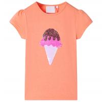 VidaXL Kindershirt 128 neonoranje
