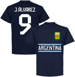 Argentinië J. Álvarez 9 Team T-Shirt