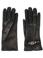 Philipp Plein gants en cuir à plaque logo - Noir - thumbnail