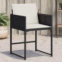Tuinstoelen 4 st met kussens poly rattan zwart Tuinstoelen 4 st met kussens poly rattan zwart
