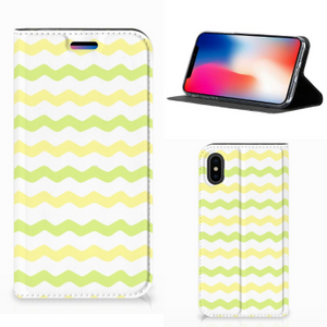 Apple iPhone X | Xs Hoesje met Magneet Waves Yellow