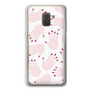 Hands pink: Samsung Galaxy A8 (2018) Transparant Hoesje