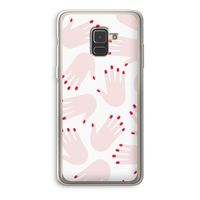 Hands pink: Samsung Galaxy A8 (2018) Transparant Hoesje