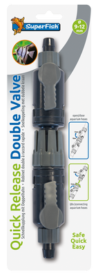 Superfish Dubbelkraan Snelkoppeling 9/12 - Ideaal voor Aquariumonderhoud Zoet & Zout Water