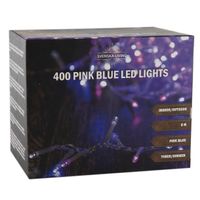 Feestverlichting lichtsnoer roze/blauw 400 lampjes 800 cm lichtsnoer met timer   -