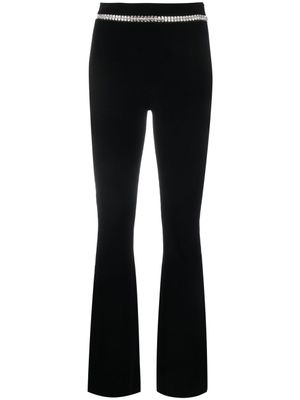 Rabanne pantalon évasé à ornements en cristal - Noir