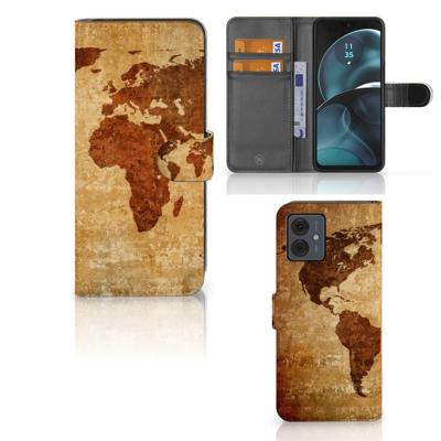 Motorola Moto G14 | Flip Cover | Wereldkaart