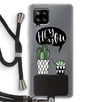 Hey you cactus: Samsung Galaxy A42 5G Transparant Hoesje met koord