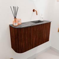 Toiletmeubel Mondiaz Joya Dlux | 71.6 cm | Meubelkleur Ruby | Faye wastafel Sombra Wasbak Rechts | Zonder kraangat(en)