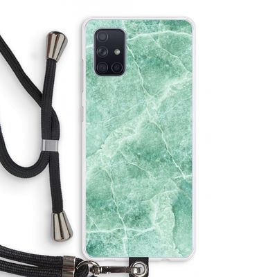 Groen marmer: Samsung Galaxy A71 Transparant Hoesje met koord