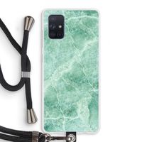 Groen marmer: Samsung Galaxy A71 Transparant Hoesje met koord Groen marmer: Samsung Galaxy A71 Transparant Hoesje met koord
