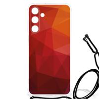 Shockproof Case voor Samsung Galaxy A25 Polygon Red - thumbnail