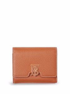 Burberry portefeuille en cuir grainé - Marron