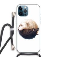 Yin Yang Wolves: iPhone 12 Pro Max Transparant Hoesje met koord