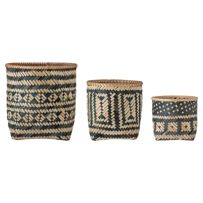 Bloomingville Mand Jomo Set van 3 Bamboe 39 x 38 x 38 Bloomingville Mand Jomo Set van 3 Bamboe 39 x 38 x 38