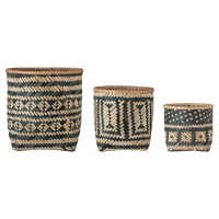 Bloomingville Mand Jomo Set van 3 Bamboe 39 x 38 x 38 - thumbnail