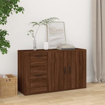 Dressoir 100x33x59,5 cm bewerkt hout bruin eikenkleur