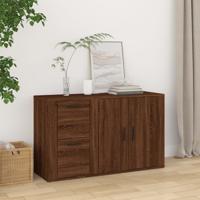 Dressoir 100x33x59,5 cm bewerkt hout bruin eikenkleur