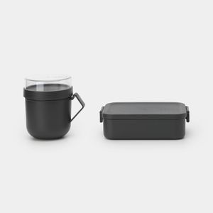 Brabantia Make & Take Lunchset - 2-delig - Kunststof - Dark Grey