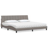 Bed met matras "Hanko" stof taupe 200x200 cm
