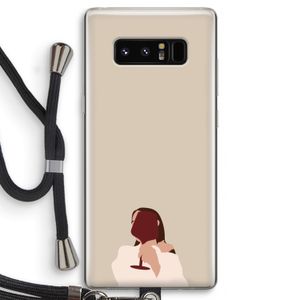 I drink wine: Samsung Galaxy Note 8 Transparant Hoesje met koord