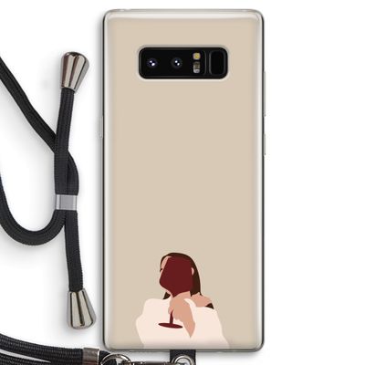 I drink wine: Samsung Galaxy Note 8 Transparant Hoesje met koord